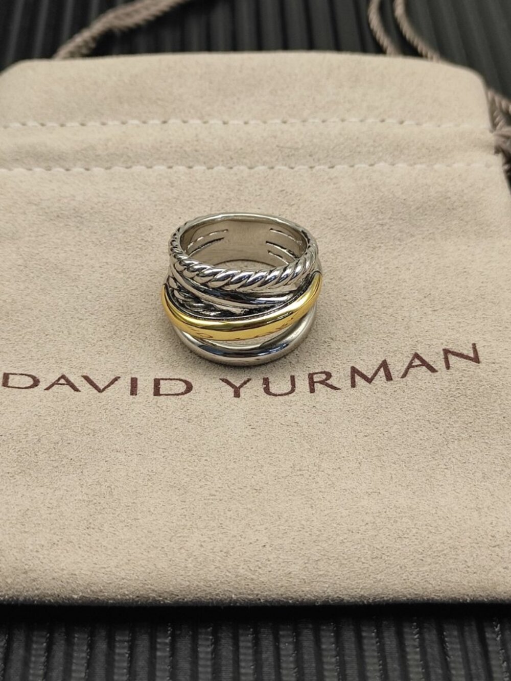David Yurman 925 Silver Rings with Original Pouch